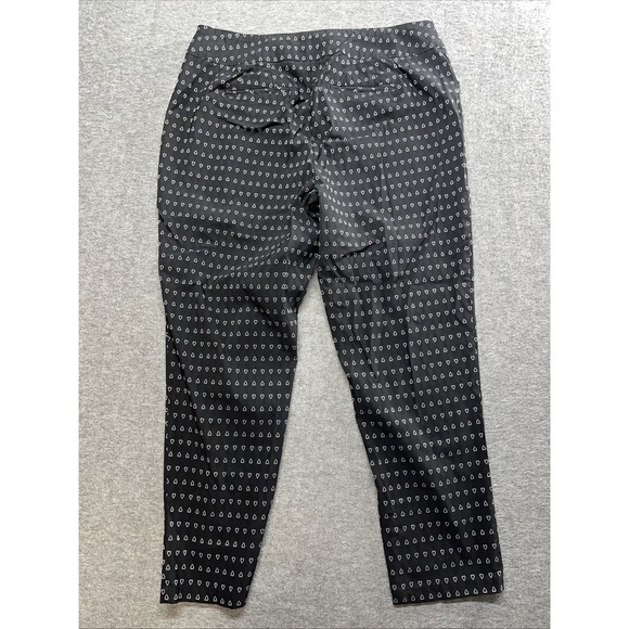 Cato Women's pants black hearts Hi-rise Size 16W Elastic Waist - Picture 2 of 8